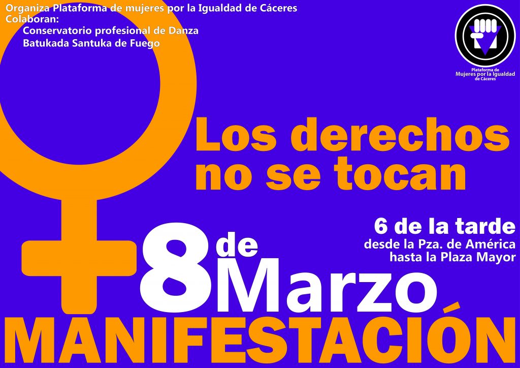 cartel manifestación 8M 2025 Los derechos no se tocan